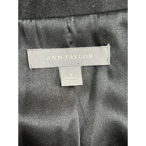 Ann Taylor‎ Virgin Wool Cashmere Felted Blazer Jacket Size 8 Faux Mink Fur Edge - Picture 6 of 9